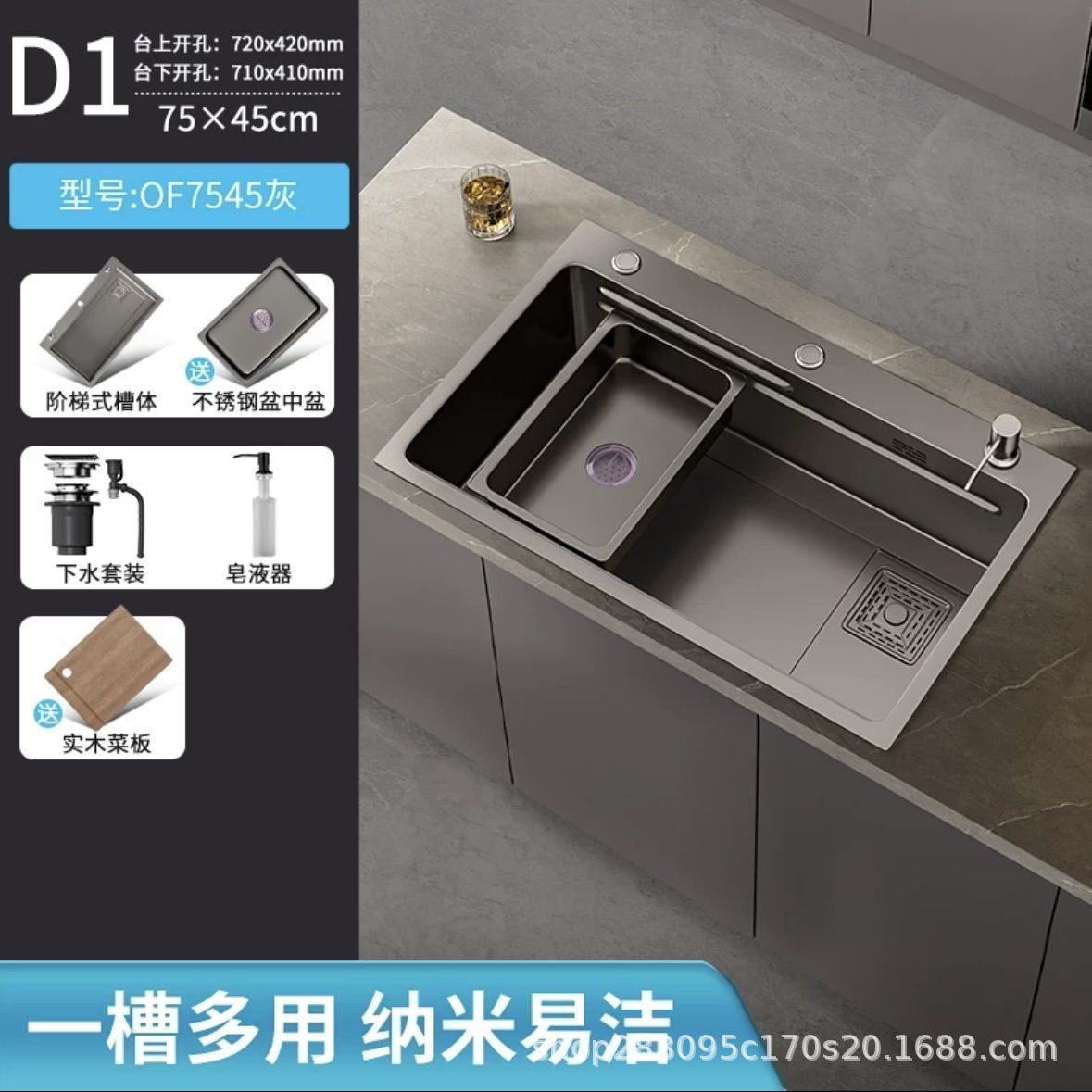 Acero inoxidable al por mayor fregadero de cocina gran tanque único engrosado a mano nano antiincrustante lavabo de cocina doméstica lavabo de platos