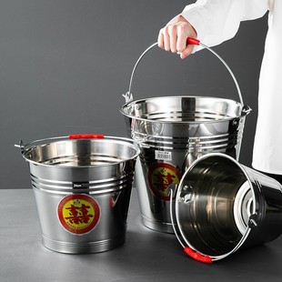 ✅ Stainless Steel Bucket, Plastic Bucket, Round Bucket, Trash Can, Iron Bucket, Household Water Storage Bucket with Lid, Portable Food-Grade Bucket