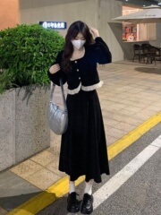 大码女装秋季流行穿搭套装胖mm显瘦感时尚小香风半身裙两件套