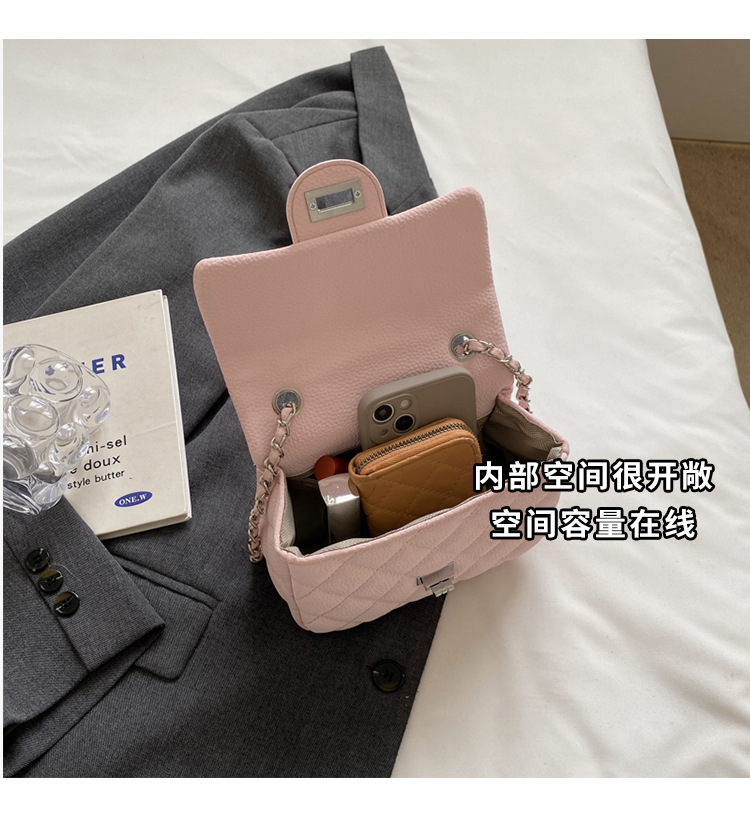 Diamond-shaped chain bag for women, 2025 new style, trendy and high-end fashion, versatile for spring and summer, single-shoulder crossbody bag, small square bag undefined
