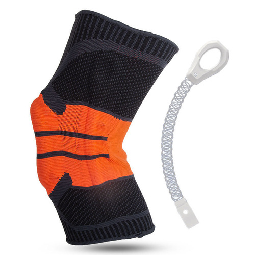 Winter and Autumn Exercise Pressure Silicone Breathable Knee Support Outdoor Hiking Running Basketball Cycling Knitted Meniscus Support Knee Guard