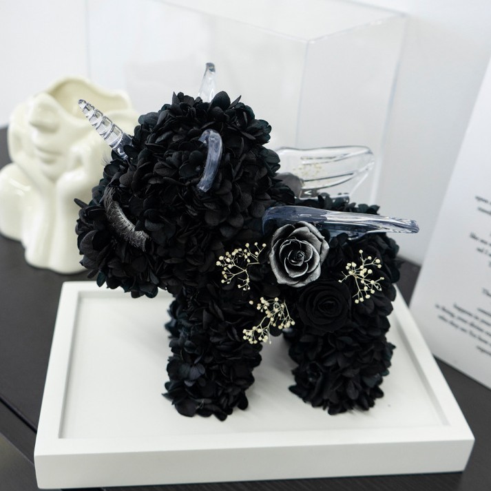 Caja de acrílico con flor de hortensia eterna, unicornio, flor real, regalo para novia o mejor amiga, regalo de cumpleaños de alta gama al por mayor.