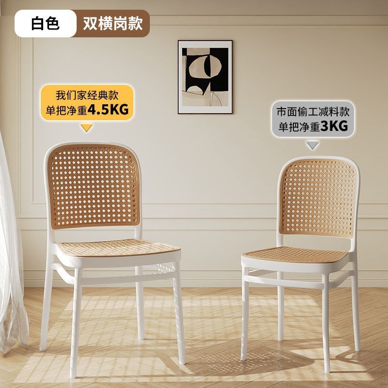 塑料藤编椅子意式ins简约风凳子家用加厚餐椅透气商用靠背椅直销|undefined