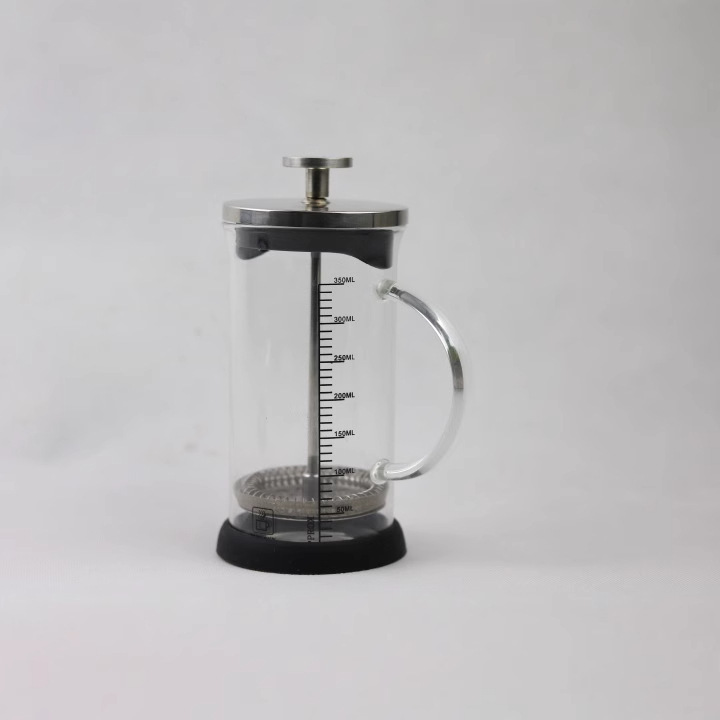 Factory supply glass handle tea maker press pot coffee pot bubble cup measuring cup with scale hot sale Factory supply glass handle tea maker press pot coffee pot bubble cup measuring cup with scale hot sale