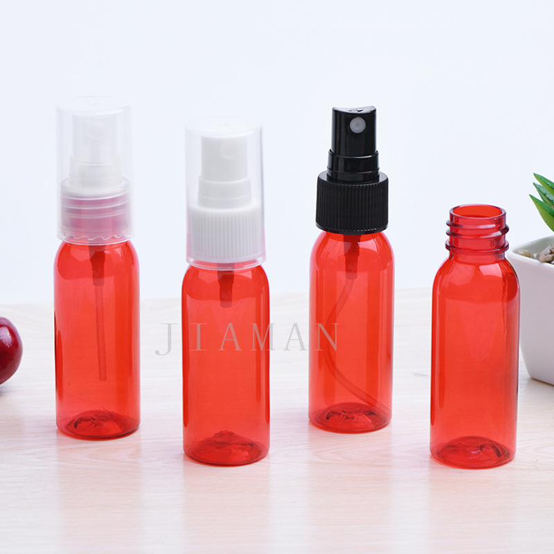 旅行套装分装瓶 30ml红色圆肩塑料分装包装瓶 补水保湿塑料喷壶