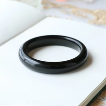 玻璃仿墨玉手镯圆条仿玉石玉器黑色镯子仿玉手镯女款直播货源批发