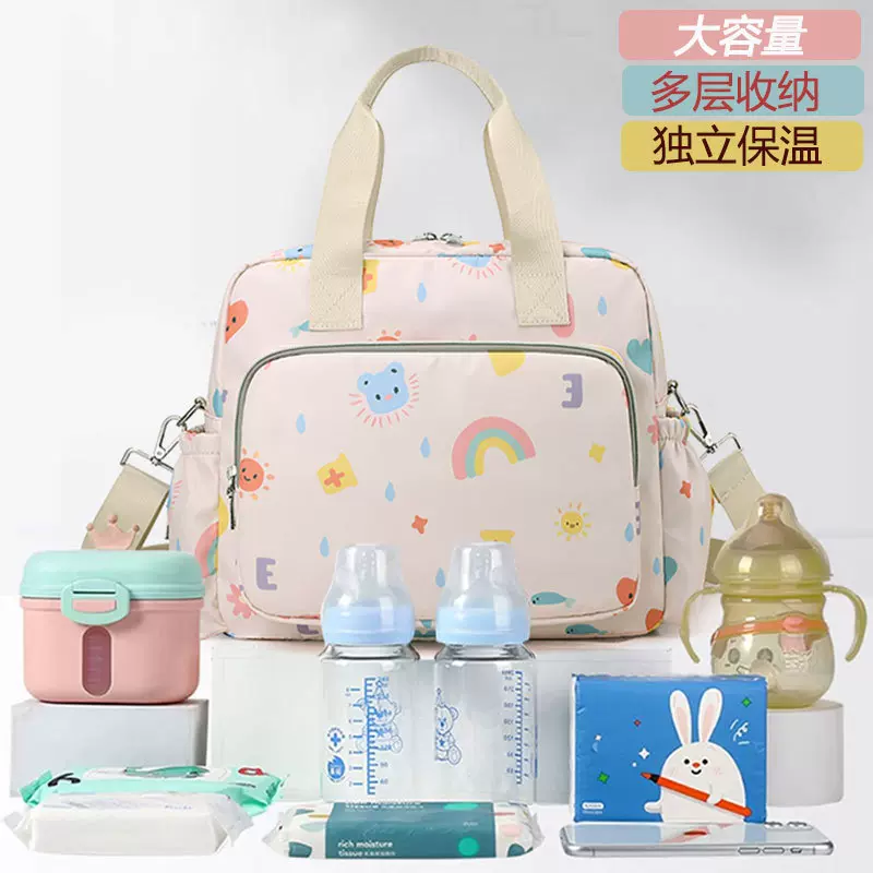 新款潮流手提包母婴包外出轻便尿布背包大容量多功能妈咪包斜挎包
