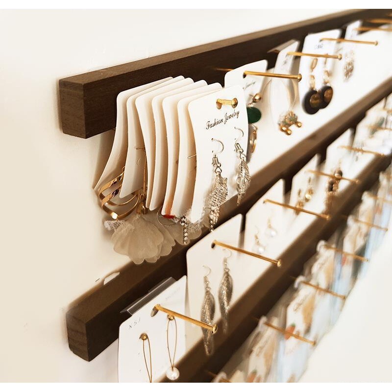 Wall-Mounted Sock and Wooden Strip Display Rack, Wall Display for Accessories, Hairpin Hanger, Earring Display Rack, Earring Stand Display