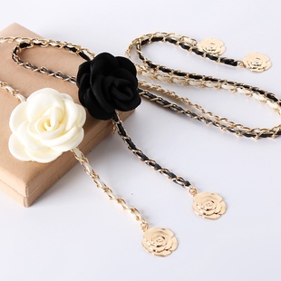 New sweet Camellia dress waist chain suit pants chain Joker a generation of hair