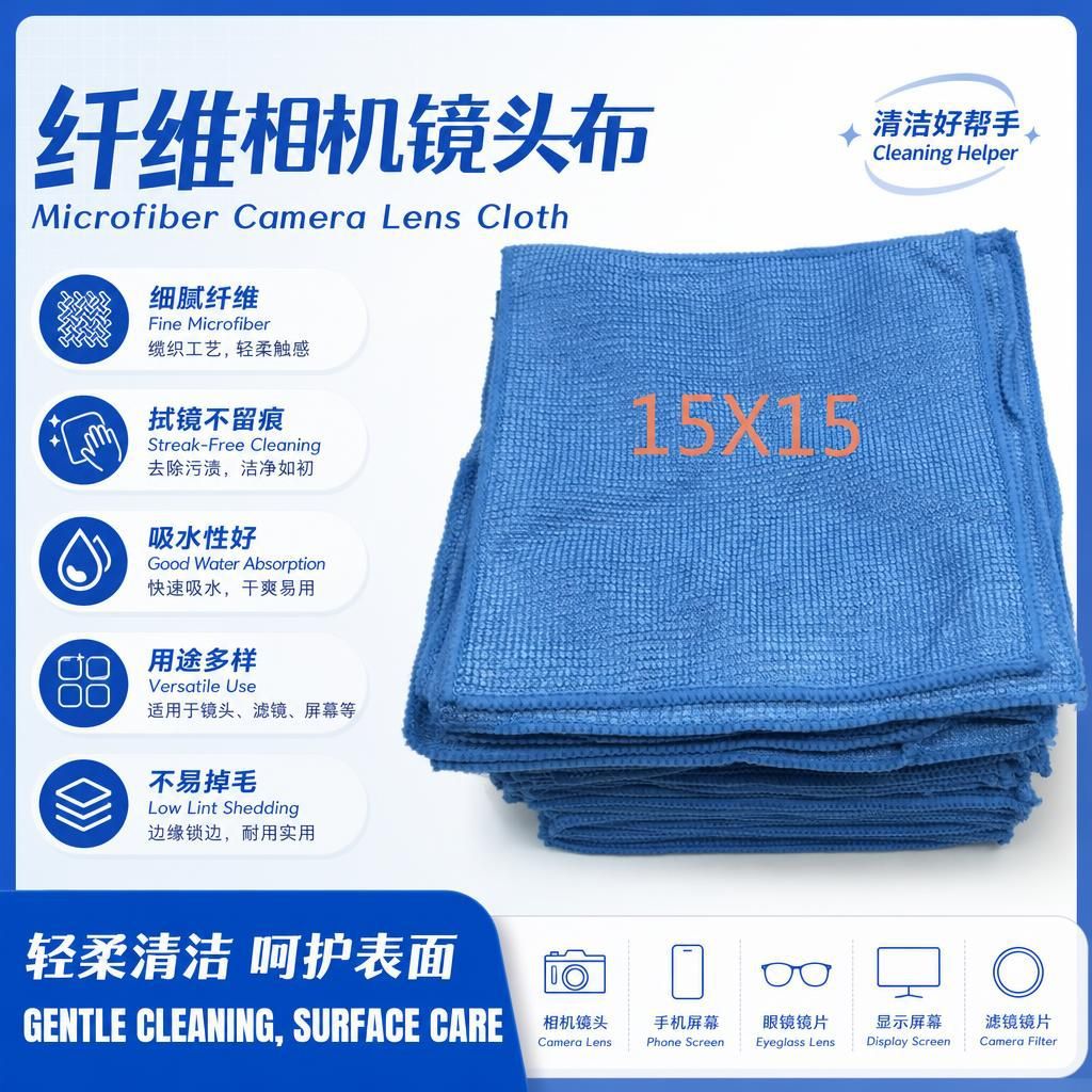 Microfiber Particle Camera Lens Cleaning Cloth, Suitable for Camera and Electronic Device Cleaning
