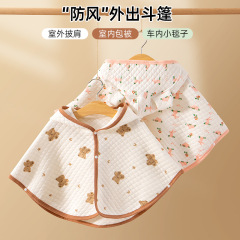 Baby Poncho Coat for Girls Spring and Autumn, Windproof Outdoor Cape for Infants and Toddlers, Hooded Sweatshirt for Fall, Cute Outfit