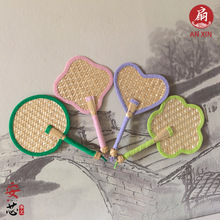 扇子迷你款麦秆手工编织diy饰品小扇子宝宝把玩小道具编织蒲扇