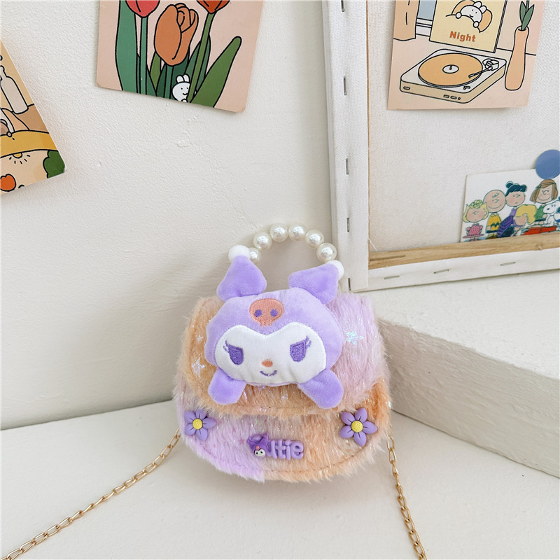 El Comercio exterior transfronterizo popular de la felpa del bolso de los niños de moda de encaje arco monedero lindo Occidental Princesa bolsa de mensajero