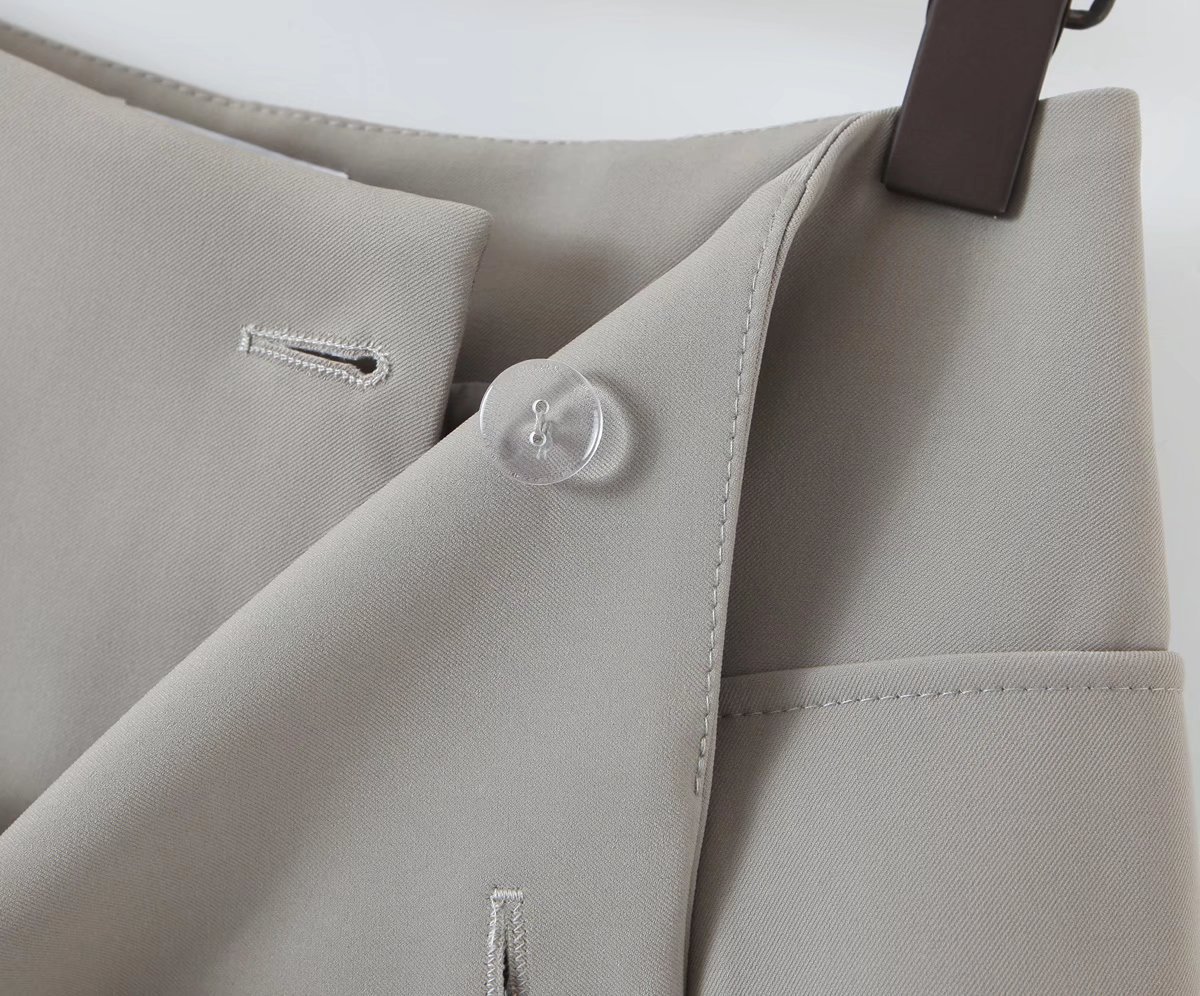 2022 New Women's Wear Autumn/Winter Gray Temperament Commuting Suit Set_voghion.com