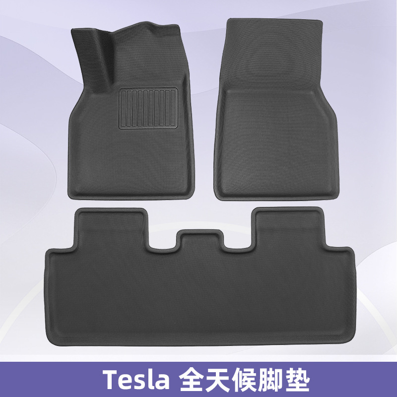 Para 2021 - 2024 Tesla Model Y / Model3 Nuevo 3D todo clima almohadilla de pie XPE