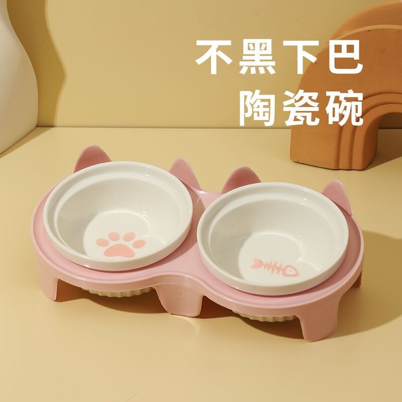Cat Bowl, Ceramic Cat Food Bowl, Cat Rice Bowl, Double Bowl, Slanted Drinking Bowl, Dog Bowl, Cervical Vertebra Protection, Anti-Knock over Supplies Cat Bowl, Ceramic Cat Food Bowl, Cat Rice Bowl, Double Bowl, Slanted Drinking Bowl, Dog Bowl, Cervical Vertebra Protection, Anti-Knock over Supplies