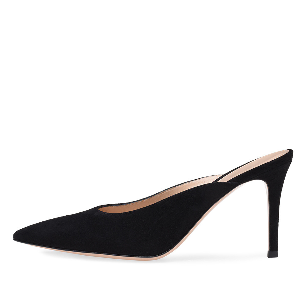 Women's high heels pointed-toe flat heels with shoelaces