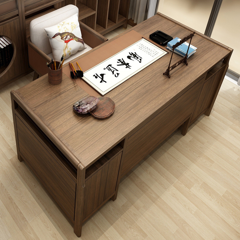 새로운 중국 스타일 책상 책상 단단한 나무 현대 미니멀리스트 책상 선명한 서예 테이블 컴퓨터 책상 연구 가구