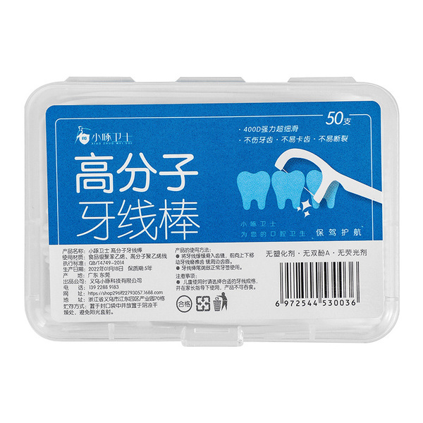 Polymer hygienic dental floss for oral cavity for correct bite