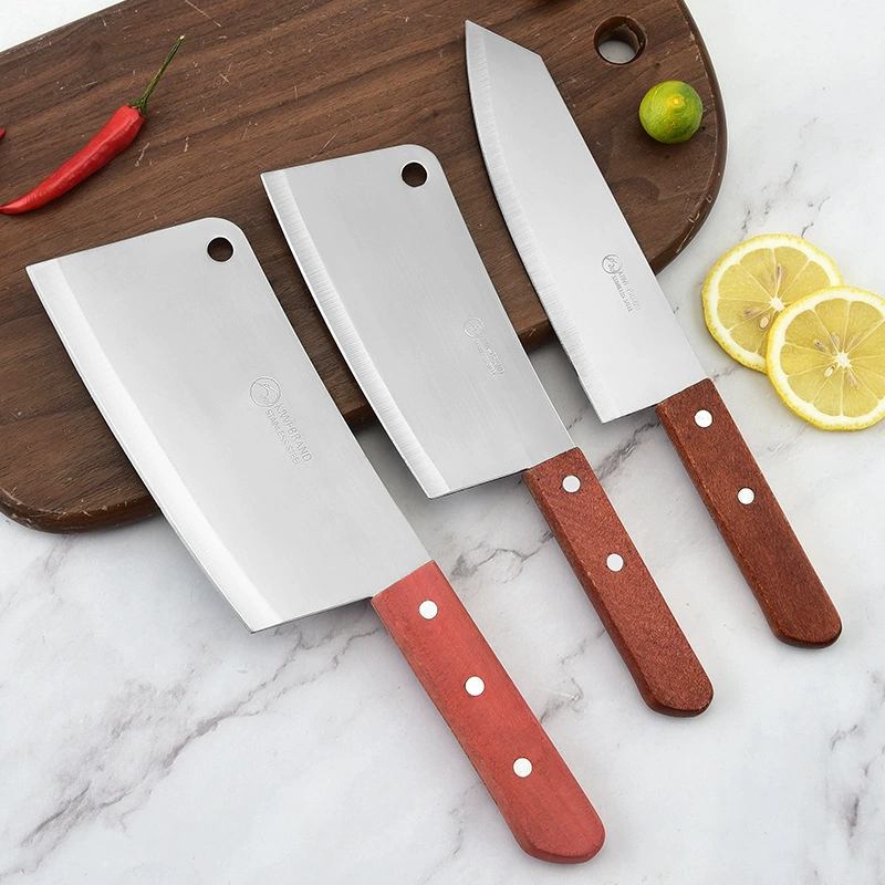 Кухонный нож с деревянной ручкой Кухонный нож шеф-повара Кухонный нож из нержавеющей стали Бытовая резак Нож для резки костей Настраиваемый
