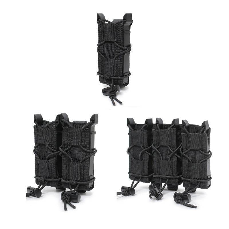Cross-Border 9mm Tiger-Style Single/Double/Triple Magazine Quick-Draw Holster Molle Chest Rig Magazine Pouch Outdoor Cs Magazine Bag