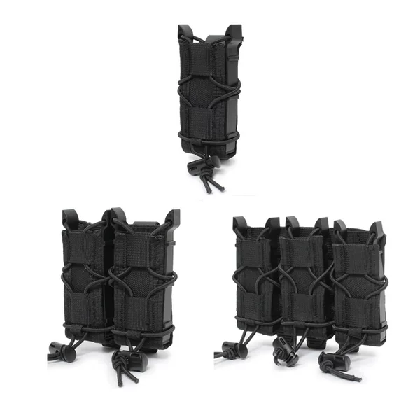 Cross-Border 9mm Tiger-Style Single/Double/Triple Magazine Quick-Draw Holster Molle Chest Rig Magazine Pouch Outdoor Cs Magazine Bag