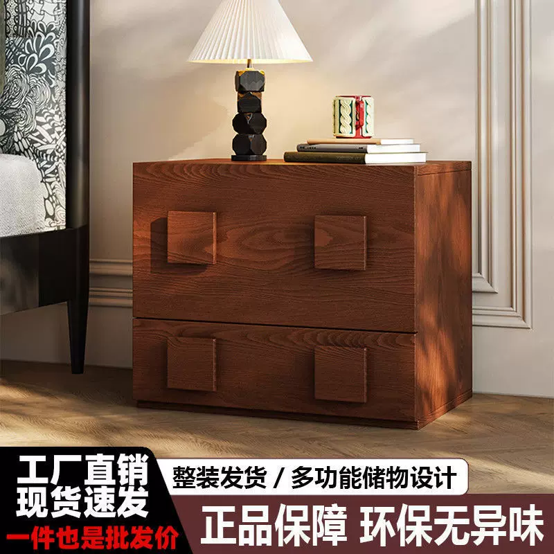 美式中古风卡门柜斗柜家用客厅储物柜组合电视柜卧室收纳柜床头柜