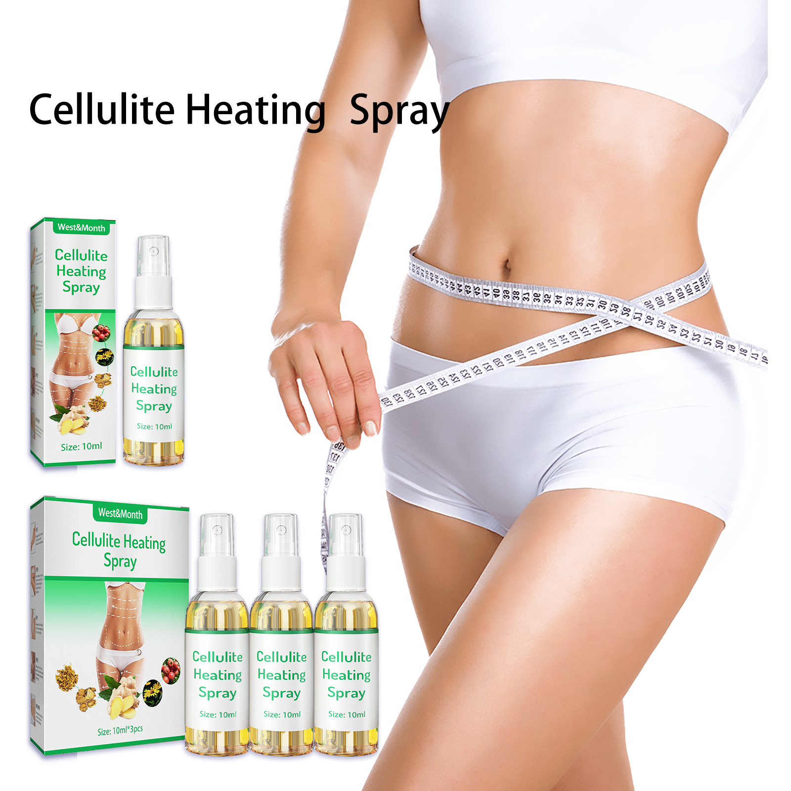 Beauty Slimming West&Month Care Fluid Thigh Muscle Abdomen Shrinking Slimming spray Shows the Whole Body_voghion.com