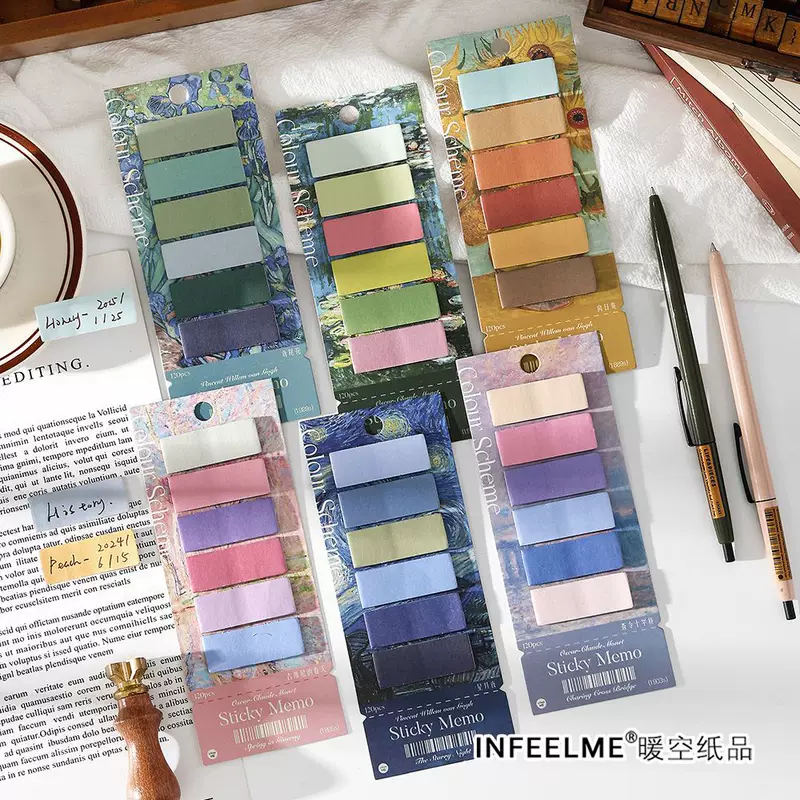 霁旅Infeel.Me便利贴 印象花园系列 莫兰迪色科目分类索引标记贴