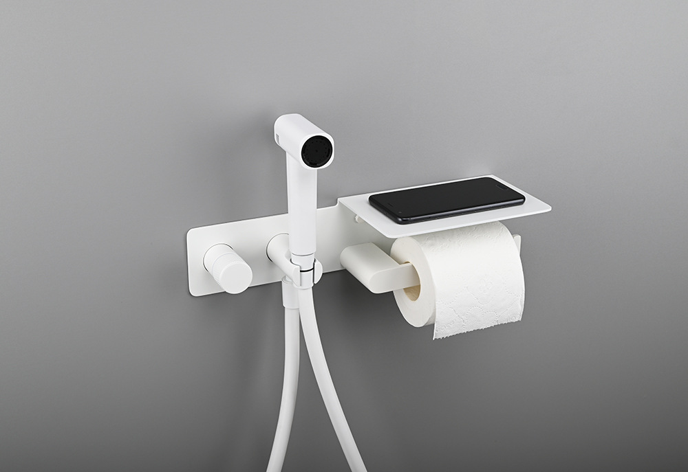 Bathroom toilet spray gun companion set, bathroom toilet cold and hot washbasin, concealed toilet spray gun with tissue holder undefined