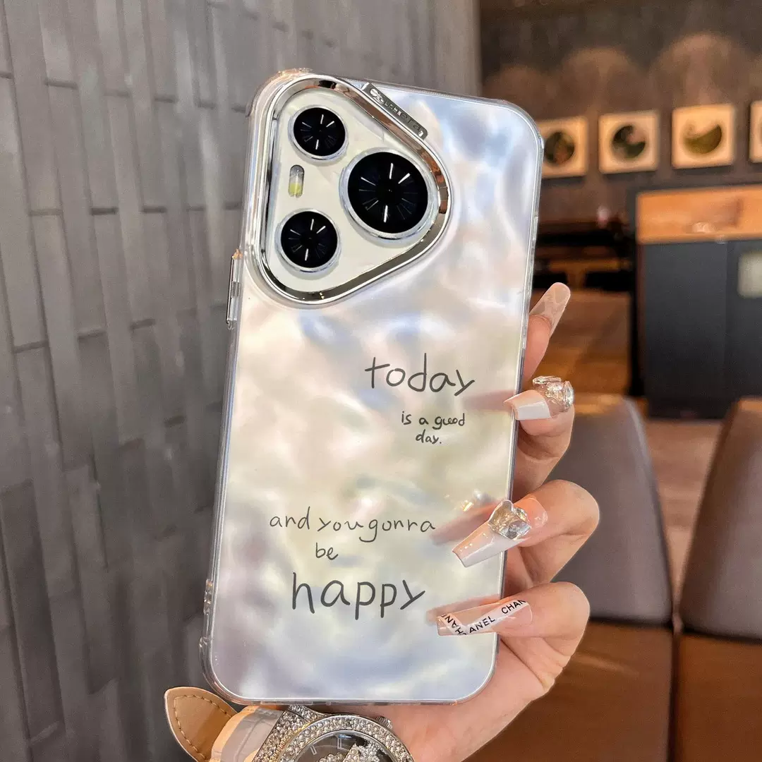 快乐字母系列适用于苹果16水波纹手机壳15promax华为vivo小米oppo