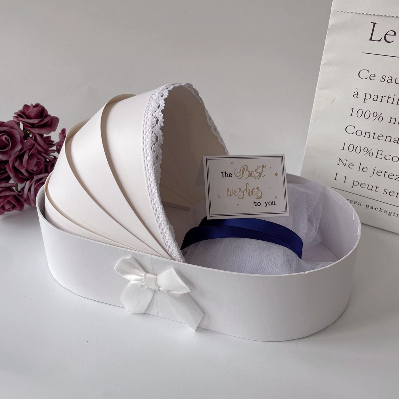 创意婴儿摇篮花盒月子礼盒鲜花包装盒子高档礼品盒批发伴手礼搭配