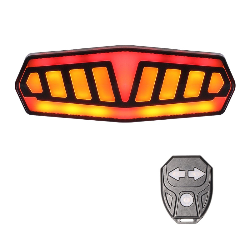 Señal de giro de bicicleta, luz trasera de carga USB, control remoto inalámbrico LED, luz de giro izquierda y derecha, equipada con luz de advertencia simple