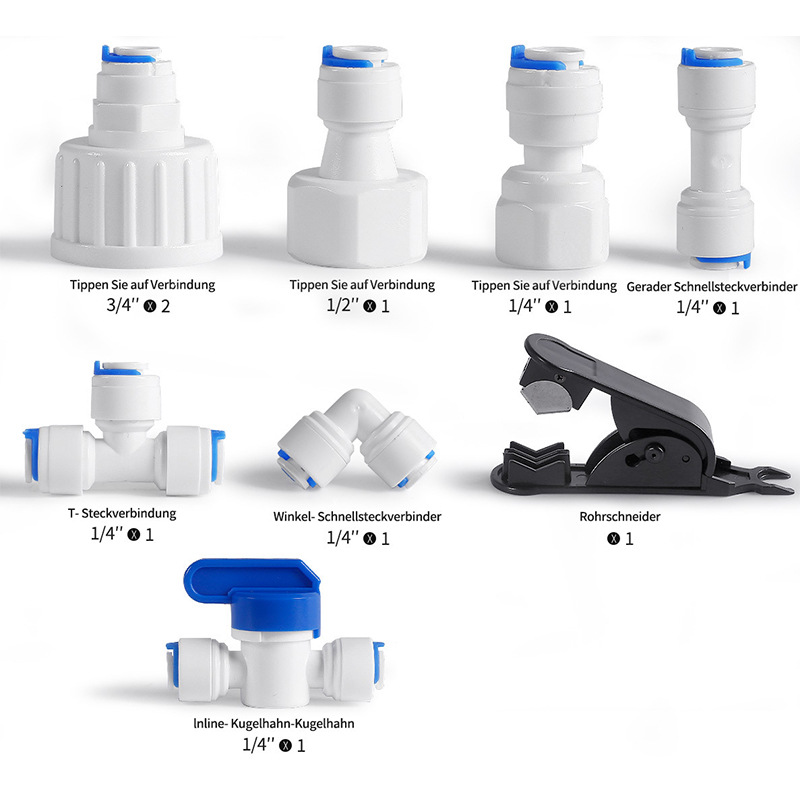 Amazon exportación de agua de purificación de tubería paquete combinado leche té caldera de agua jugo máquina de café fabricante de hielo accesorios de entrada de agua