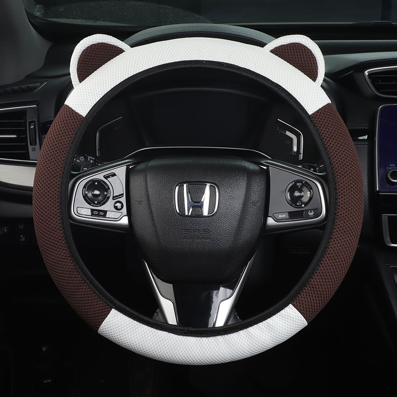 Manufacturer Wholesale Summer Ice Silk Steering Wheel Cover for Cars, Elastic Handle Cover Without Inner Ring, Breathable and Sweat-Absorbent, Suitable for All Seasons