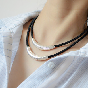 Factory [4448 people collection] handmade silver 925 sterling silver necklace collar large elbow female clavicle direct sales