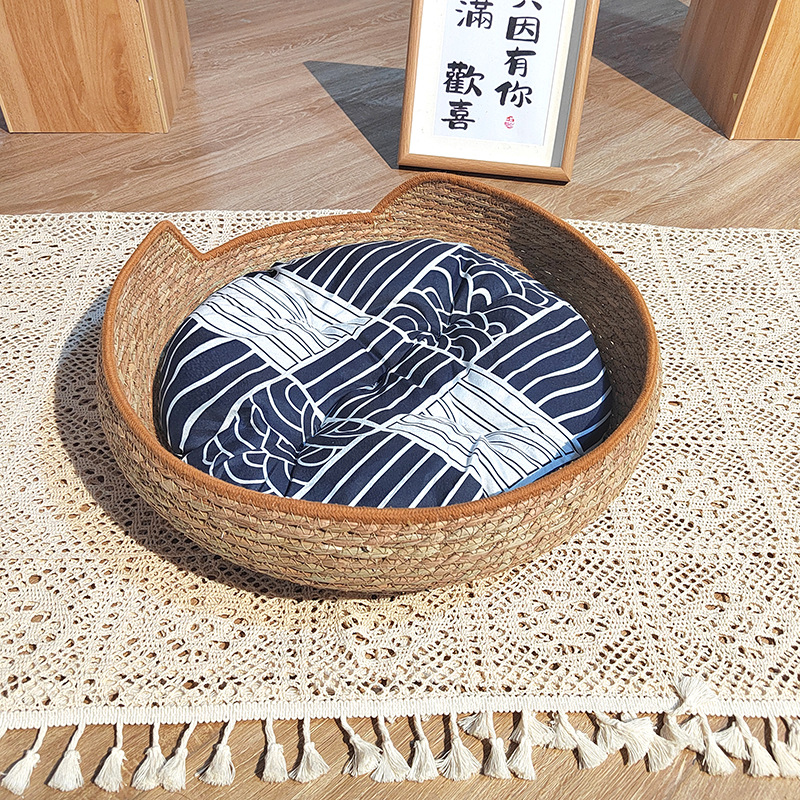 고양이귀카키+블루 화장솜