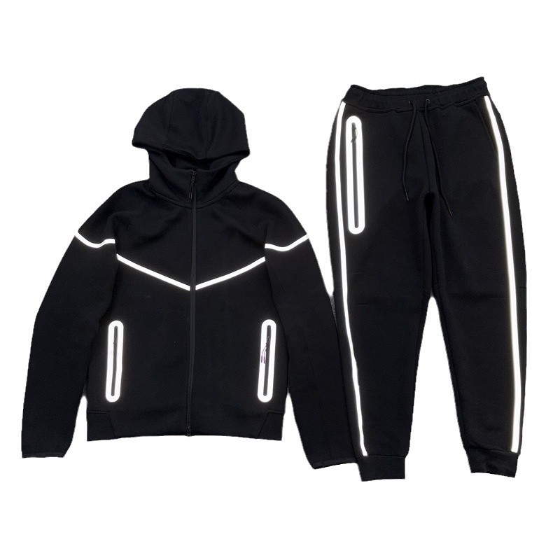 25 años nuevo estilo deportivo chaqueta con capucha suéter capa de aire camisa con cremallera de algodón chaqueta traje de chaqueta de goma reflectante de otoño