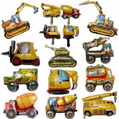 Bestselling New Forklift Bulldozer Vehicle Aluminum Foil Balloon Children's Birthday Theme Party Decor Balloon
