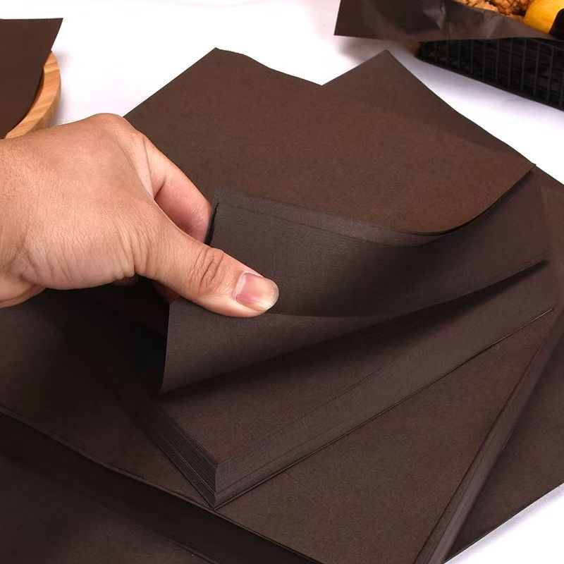 Caja de embalaje estilo americano de color marrón, nivel 7, papel a prueba de grasa, papel para alimentos, papel para pasteles, papel desechable para cubiertos, papel absorbente de aceite image 7