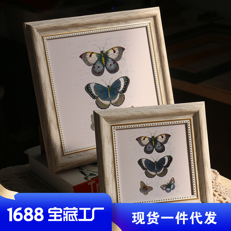 American-style photo frame retro picture frame photo frame square 6 inch 10 inch photo frame children's creative photo frame table American-style photo frame retro picture frame photo frame square 6 inch 10 inch photo frame children's creative photo frame table