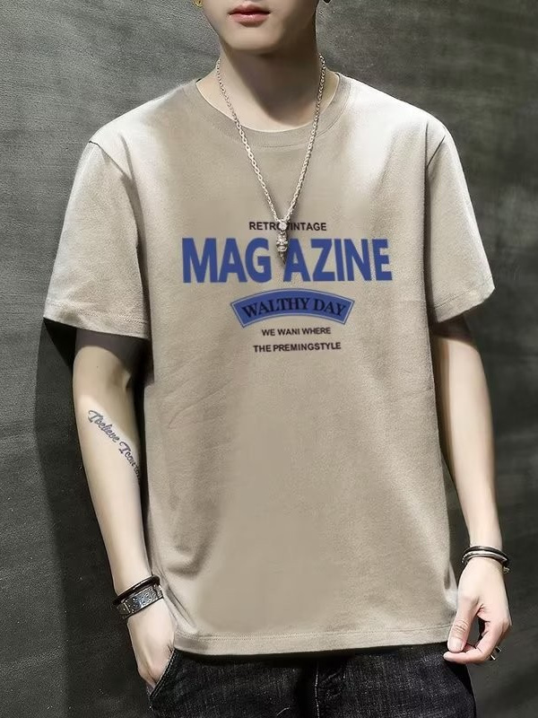 Camiseta 2024 nueva marca de moda masculina de manga corta verano más grasa suelta ropa de media manga ropa de verano con sensación de hielo