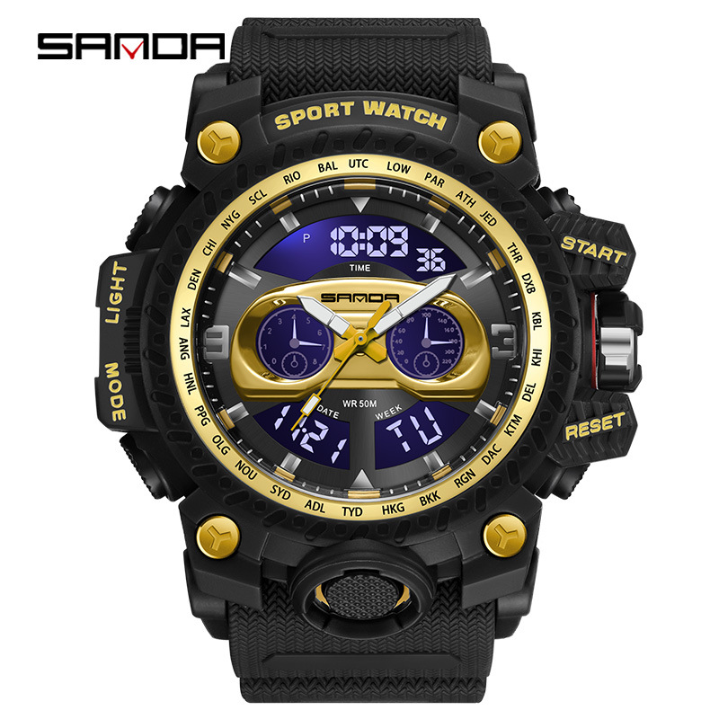 SANDA SANDA 3153 nuevo reloj de moda moda estudiantes reloj de hombre creativo multifuncional cool