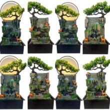 外贸跨境出口工厂盆景办公室假山桌面装饰流水摆件工艺品节庆礼品