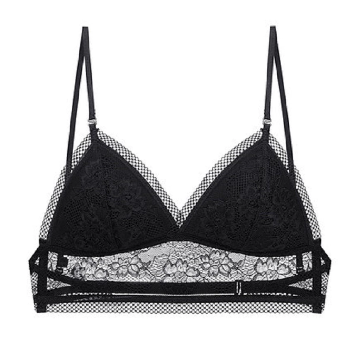 Ultra thin sexy invisible lace wireless bra, backless, beautiful back