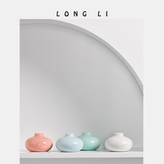 Longli Porcelain Classic Ceramic Aroma Diffuser Creative Mini Ceramic Vase Ornament Decor Hydroponic Fresh Flowers Small Flowers Bottle Short Vase