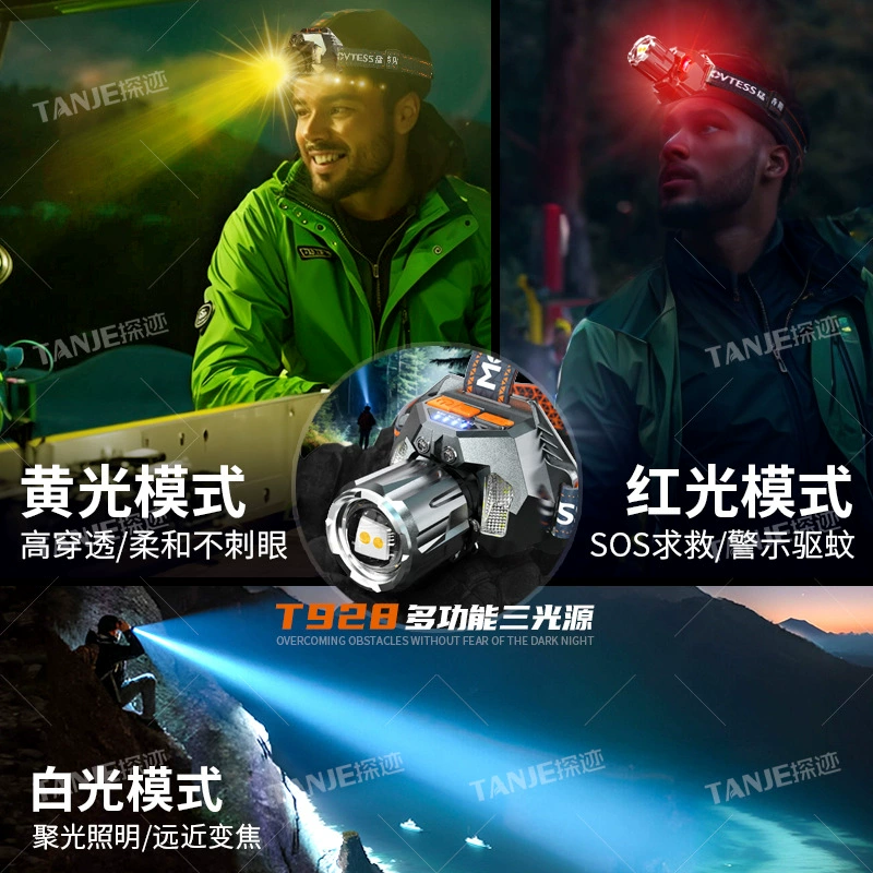 Беплехим головы T928, зарядка Type‑C, мульти‑LED (3/4 цвета), интеллектуальный сенсор, дальность действия
