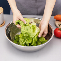 Stainless steel rice washing sieve, rice washing, vegetable draining and leaking basin, egg beating cooking multi-purpose basin, kitchen supplies gift three-piece set