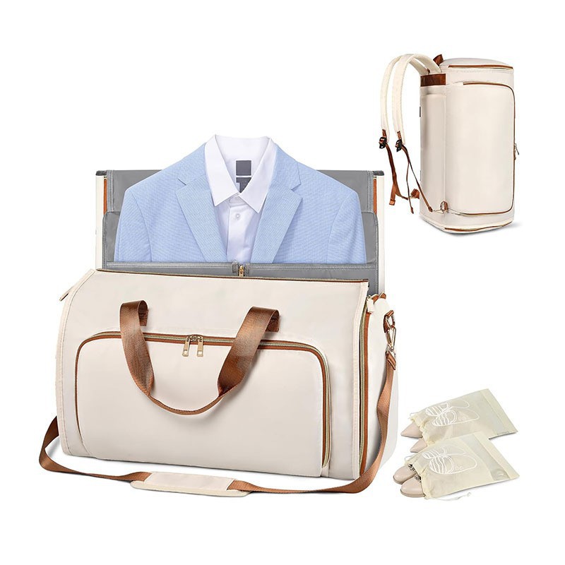 Bolsa de ropa de viaje con cinturón convertible desmontable bolsa de traje de suspensión portátil bolsa de viaje función de maleta