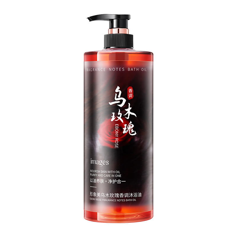 Imagen ébano rosa fragrante aceite de baño profundo limpieza refrescante perfume hidratante gel de baño al por mayor